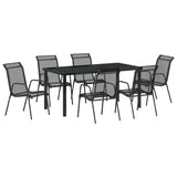 Garden Dining Set 7 pcs Black Powder-Coated Steel 3379139