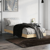 Bed Frame without Mattress Sonoma Oak 75x190 cm Small Single Engineered Wood 832208