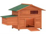 PawHut Chicken Coop, Wooden Hen House with Nesting Box, Pull-Out Tray, Sliding Window, Waterproof T3398P555003