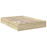 Bed Frame with Drawers without Mattress Sonoma Oak 150x200 cm King Size 3280652