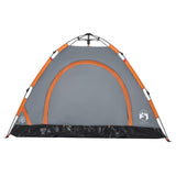 Camping Tent 3-Person Grey and Orange Quick Release 4004167