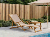 Folding Sun Lounger Solid Eucalyptus Wood Beige 42024921