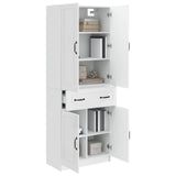 Cabinet Set 2 pcs High Gloss White Engineered Wood 3416992