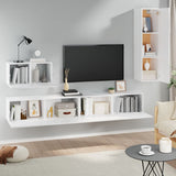 4 Piece TV Cabinet Set White Engineered Wood 3114326