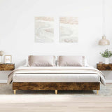 Bed Frame Smoked Oak Engineered wood Double Sturdy Bed Frame 3329034