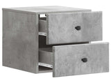 Wall-Mounted Bedside Cabinet with Drawer 2 pcs Concrete Grey 899152