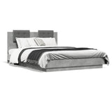 Bed Frame without Mattress Concrete Grey 140x200 cm 3209922