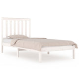 Bed Frame without Mattress White Solid Wood Small Single 3103804