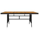Outdoor Dining Set Black PE Rattan, Steel, Solid Acacia Wood Large 3120107