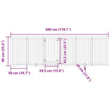 Dog Gate with Door Foldable 6 Panels Black 300 cm Poplar Wood 352255