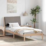 Bed frame Brown and taupe 90 x 190 cm Solid pine wood 878787