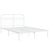 Metal Bed Frame without Mattress with Headboard White 140x200cm 376650