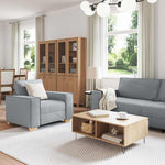 Sofa Set with Cushion 3 pcs Grey 220 x 78 x 84 cm Fabric 3324609