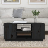 Coffee Table Black 90x49x40.5 cm Solid Wood Pine 814403