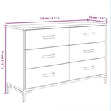 Sideboard Black 110x35x70 cm Solid Pinewood 349922