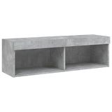 5 Piece TV Wall Units with LED Concrete Grey Engineered Wood 3216693