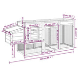 Chicken Coop Brown 204x50x84 cm Solid Wood Pine 172236
