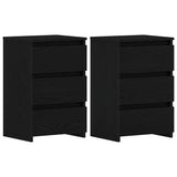 Bedside Cabinet with Drawer 2 pcs Black Oak 40 x 35 x 62.5 cm 862614
