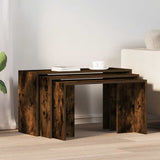 Nesting Tables 3 pcs Smoked Oak Engineered Wood 858537