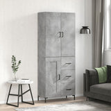 Highboard Concrete Grey 69.5x34x180 cm Engineered Wood 3196015
