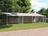 Dog Cage with Roof and Doors Grey 6x2x2 m Galvanised Steel 3209564
