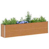 Garden Raised Bed Light Brown 290 x 50 x 68 cm Galvanised Steel 42017354