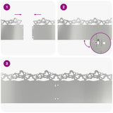 Lawn Edgings 20 pcs Silver 103 x 0.05 x 22 cm Galvanised Steel 874823