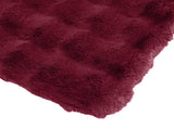 Anti-Slip Faux Rabbit Fur Blanket Olite Bordeaux Red Polyester 42021849