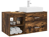 Bathroom Furniture Set 2 pcs Smoked Oak Engineered Wood 3403892