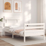Bed Frame without Mattress White Single Solid Wood 3195057
