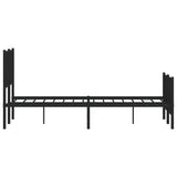 Metal Bed Frame without Mattress with Footboard Black 135x190cm 374454