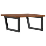 Basin Shelf Wall Mounted Steel and Solid Wood Oak 3302487