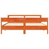 Bed Frame without Mattress Wax Brown 180x200 cm Super King Solid Wood Pine 3306179