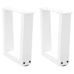 ZNTS Dining Table Legs V-Shape 2 pcs White 40x cm Steel 4012605