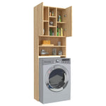 ZNTS Washing Machine Cabinet Sonoma Oak 64x25.5x190 cm 808425