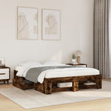 Bed Frame without Mattress Smoked Oak 135x190 cm Double Engineered Wood 3295510
