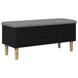 Storage Bench with Cushion Black Oak 102 x 42 x 46 cm 8017751