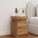 ZNTS Bedside Cabinet with LED Artisian Oak 35x39x55 cm Engineered Wood 857656