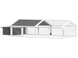 Wooden Chicken Coop with Nesting Box, Openable Roof, for 4-8 Chickens, White T3398P425332