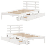 Bed Frame with Drawers without Mattress White90x200 cm 3302005