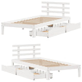 Bed Frame with Drawers without Mattress White90x200 cm 3302005