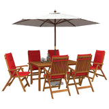 7-Piece Garden Dining Set Natural Solid Acacia Wood 3434576