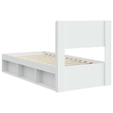 Bed Frame with Storage and Headboard White 90 x 200 cm 3414251