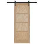 Sliding Door Manual Natural and black 78 x 202 cm 3333274