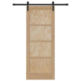 Sliding Door Manual Natural and black 78 x 202 cm 3333274