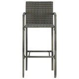 Bar Stools 2 pcs Grey Poly Rattan 362582
