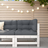 Garden Corner Sofa White Solid Wood Pine 825605