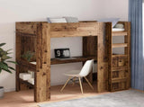 Loft Bed Frame with Desk Old Wood 90 x 200 cm Engineered Wood 3410457