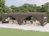Folding Party Tent with Sidewalls Taupe 3x6 m 93547