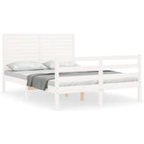 Bed Frame without Mattress White 140x190 cm Solid Wood 3195007